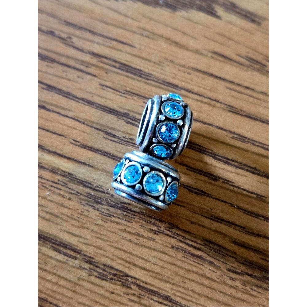 BRIGHTON "Glam" Crystal Slider Charm SET OF 2! SWEET AND SPARKLY - Picture 2 of 5